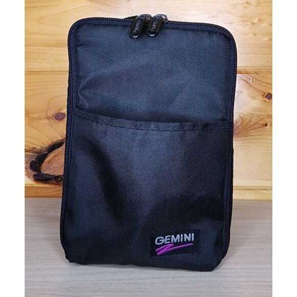 Vintage GEMINI 12 CD Carrying Case Black Nylon Strap Storage Logic 1993 Made USA - Picture 3 of 15